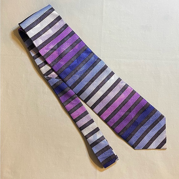FRATELLO Tie & Handkerchief 100% Polyester - Men’s Hand Made| Color: Multi - Picture 2 of 5